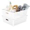 Simplify Slide 2 Stack It Shallow Storage Tote Baskets in White, 2PK 25933-WHITE - alternate 3